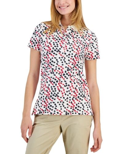 Tommy Hilfiger Ditsy-floral Printed Polo Top - White