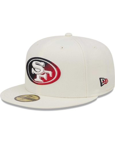 KTZ San Francisco 49ers Chrome Color Dim 59fifty Fitted Hat - White