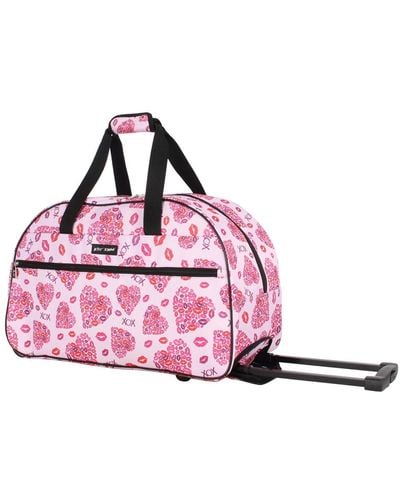 Betsey Johnson Carry-on Softside Rolling Duffel Bag - Pink