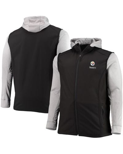 Dunbrooke Black And Gray Pittsburgh Steelers Big And Tall Alpha Full-zip Hoodie Jacket