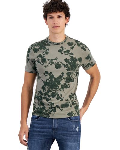 INC International Concepts Watercolor Floral T-shirt - Green