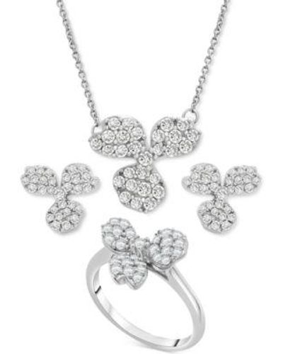 Wrapped in Love Diamond Cluster Clover Jewelry Collection In 14k Created For Macys - White