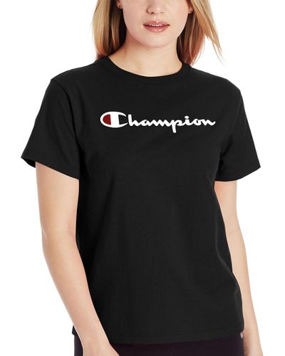 Champion Cotton Classic Crewneck Logo T-shirt - Black