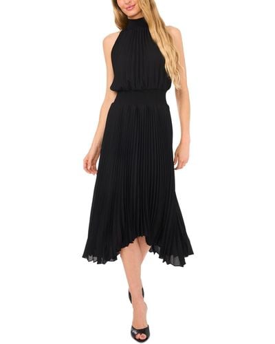Cece Pleated Halter Midi Dress - Black