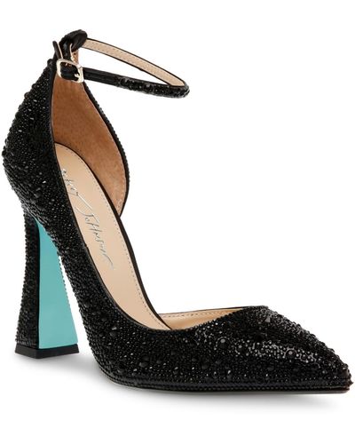 Betsey Johnson Ramsy Ankle Strap Evening Pumps - Black