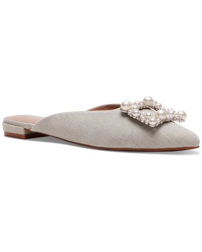 Madden Girl Ditzy Embellished Pointed-toe Flat Mules - White