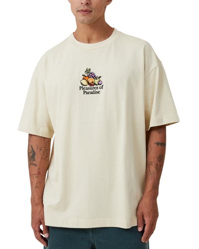 Cotton On Box Fit Graphic T-shirt - Natural