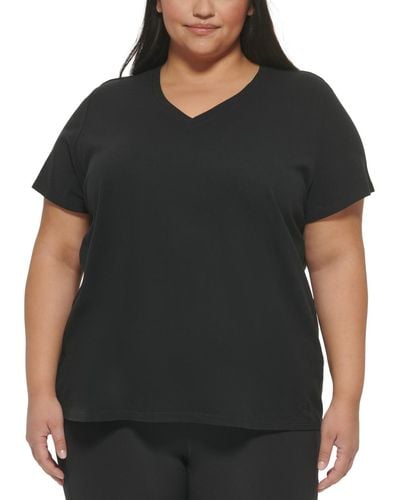 Calvin Klein Performance Plus Size Embroidered Logo T-shirt - Black