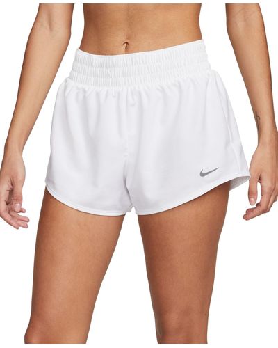 Nike One Dri-fit Mid-rise Brief-lined Shorts - White