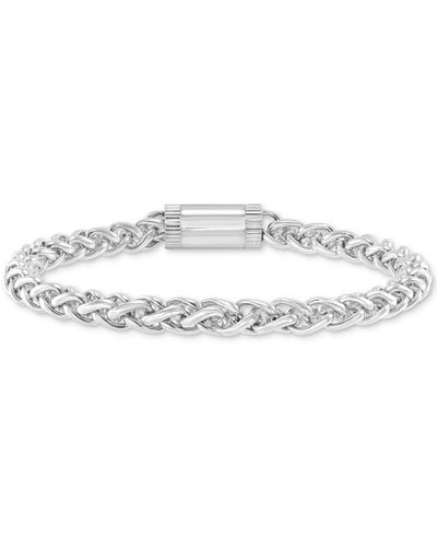 Black Jack Jewelry Wheat Link Chain Bracelet - White