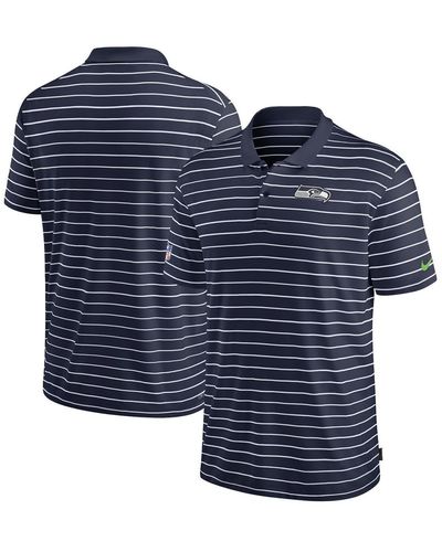 Nike College Seattle Seahawks Sideline Lock Up Victory Performance Polo Shirt - Blue