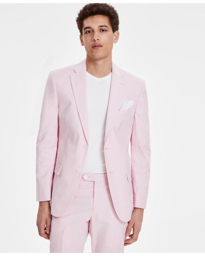 Tommy Hilfiger Modern-fit Th Flex Stretch Chambray Suit Separate Jacket - Pink