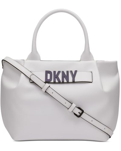 DKNY Pilar Medium Leather Satchel - Gray