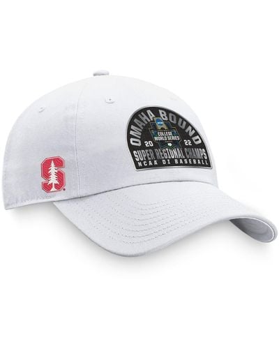 Top Of The World Stanford Cardinal 2022 Ncaa Baseball Super Regional Champions Locker Room Adjustable Hat - White