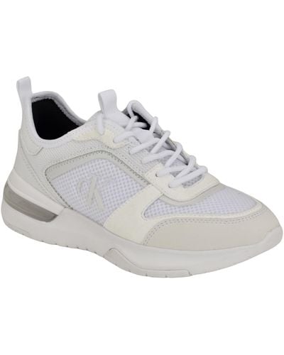 Calvin Klein Jazmeen Lace-up Round Toe Casual Sneakers - White