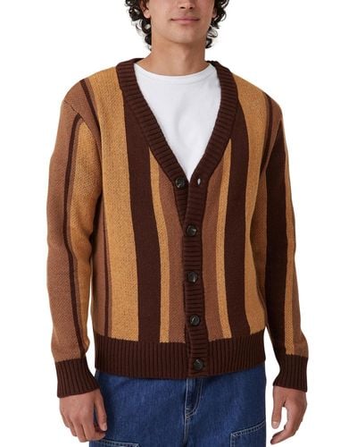 Cotton On Vintage-like Knit Cardigan Sweater - Brown