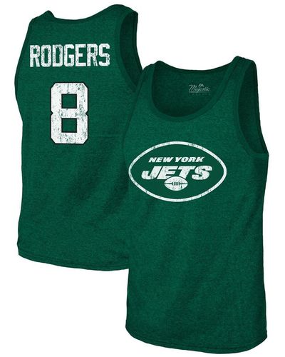 Majestic Threads Aaron Rodgers New York Jets Player Name And Number Tri-blend Tank Top - Green