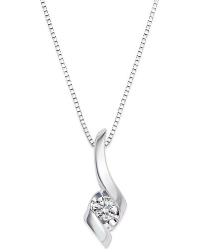 Sirena Diamond Swirl Pendant Necklace - Metallic