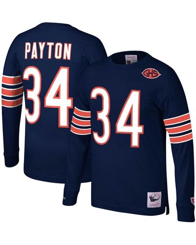 Mitchell & Ness Walter Payton Chicago Bears Throwback Retired Player Name And Number Long Sleeve Top - Blue