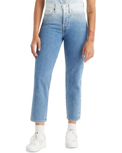 Levi's Wedgie Straight-leg High Rise Cropped Jeans - Blue