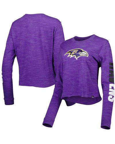 KTZ Baltimore Ravens Crop Long Sleeve T-shirt - Purple