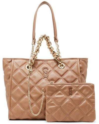 Steve Madden Katt Faux Leather Quilted Tote - Brown
