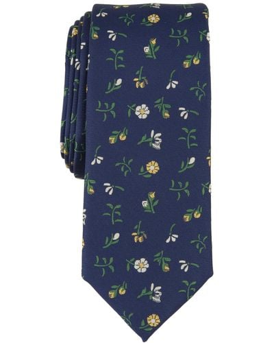 BarIII Emory Floral Tie - Blue