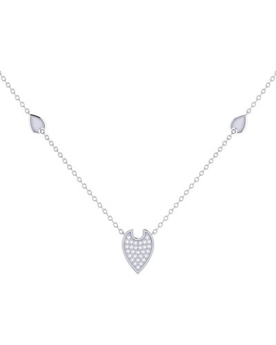 LuvMyJewelry Raindrop Design Sterling Silver Diamond Necklace - Metallic