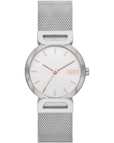 DKNY Downtown D Three-hand Stainless Steel Bracelet Watch - Gray