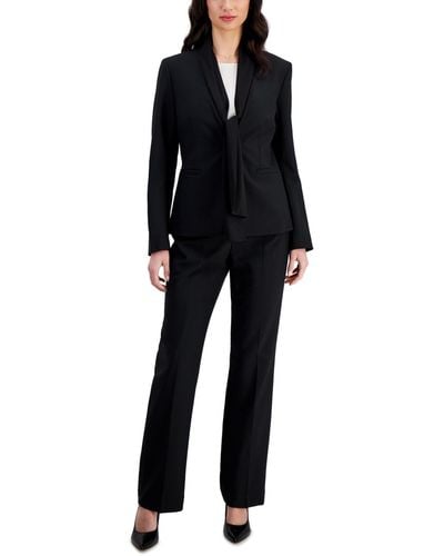 Le Suit Scarf-collar Blazer & Side-zip Pants - Black