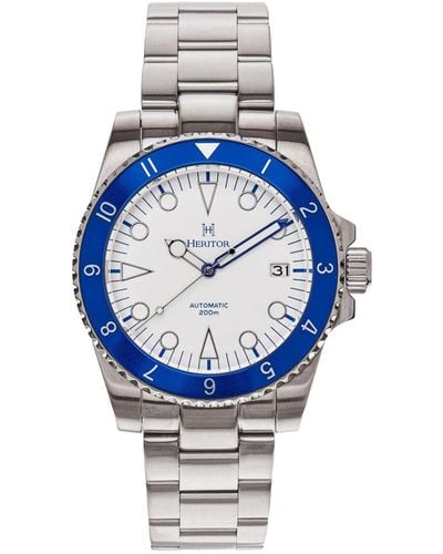 Heritor Men Luciano Stainless Steel Watch - Blue