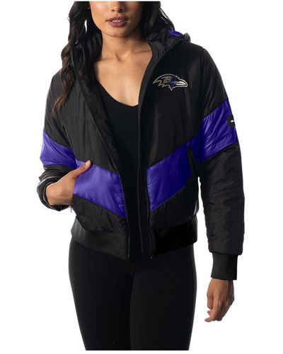 The Wild Collective Baltimore Ravens Puffer Full-zip Hoodie Jacket - Blue