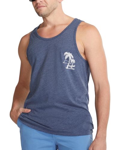 Chubbies The Relaxer Palm Tree Logo Graphic Tank - Blue