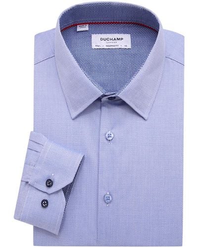 Duchamp Modified Stripe Dress Shirt - Blue