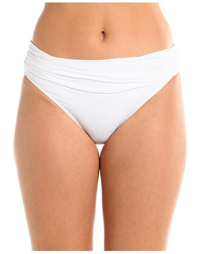 La Blanca Shirred Banded Hipster Bikini Bottoms - White