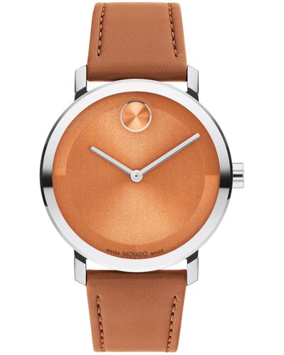 Movado Bold Evolution 2.0 Swiss Quartz Leather Watch 40mm - Brown
