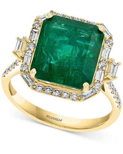 Effy Effy® Emerald (5-1/2 Ct. T.w.) & Diamond (1/2 Ct. T.w.) Statement Ring In 14k Gold Or 14k White Gold - Green