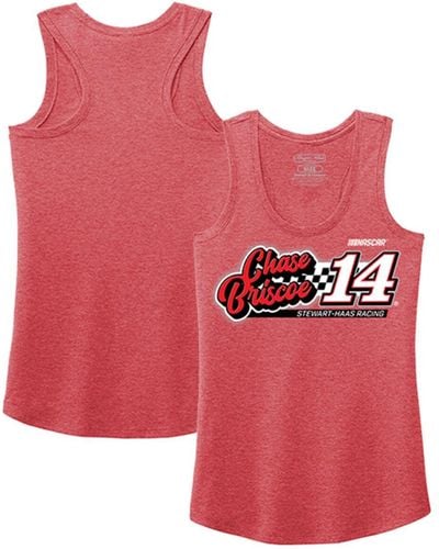 STEWART-HAAS RACING Chase Briscoe 2023 #14 Finish Line Tri-blend Racerback Tank Top - Red