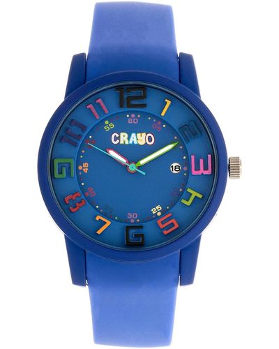 Crayo Festival Silicone Strap Watch 41mm - Blue