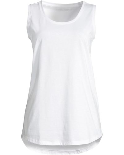 Lands' End Tall Supima Cotton Tunic Tank Top - White