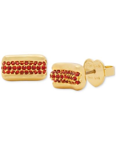 Kate Spade Gold-tone Color Stone Hot Dog Stud Earrings - Multicolor