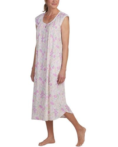 Miss Elaine Sleeveless Floral Nightgown - Multicolor
