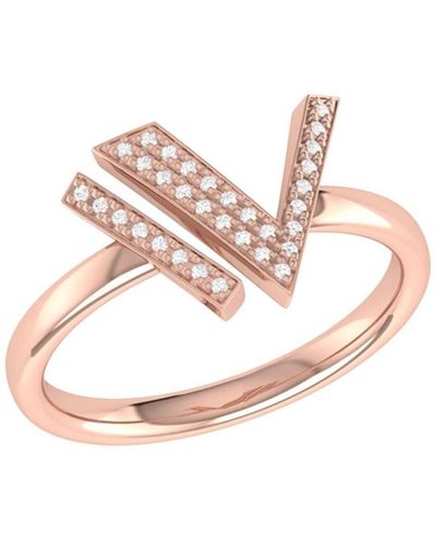 LuvMyJewelry Visionary Iv Open Design Sterling Silver Diamond Ring - Pink