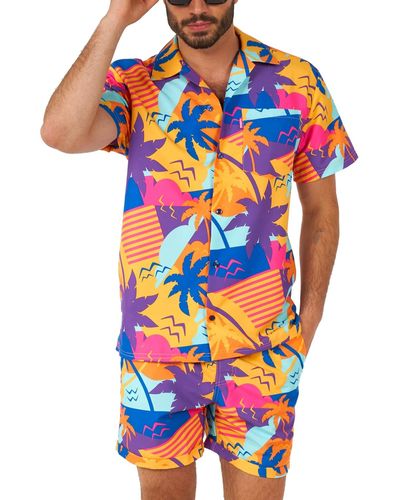 Opposuits Short-sleeve Palm Power Graphic Shirt & Shorts Set - Blue