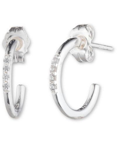 Ralph Lauren Lauren And Cubic Zirconia huggie Hoop Earring - White