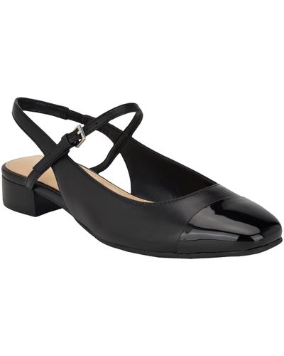 Calvin Klein Blaire Round Toe Block Heel Dress Shoes - Black