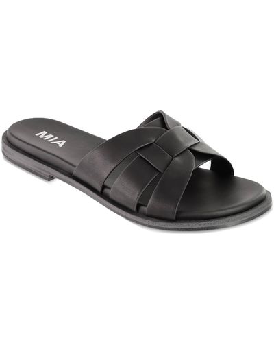 MIA Poliana Flat Sandals - Black