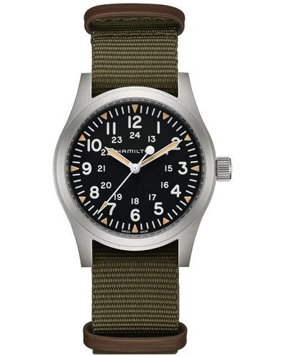 Hamilton Swiss Khaki Field Textile Strap Watch 42mm - Gray
