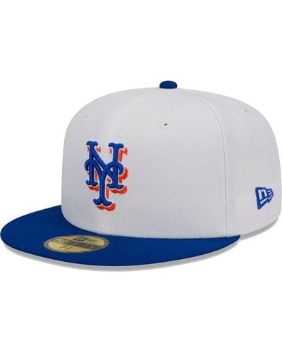 KTZ White Royal New York Mets Optic 59fifty Fitted Hat - Blue
