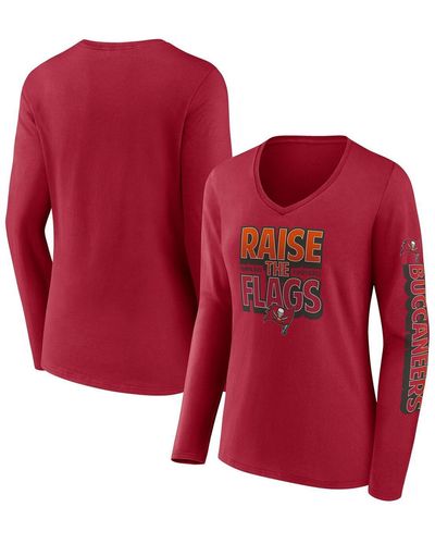 Fanatics Tampa Bay Buccaneers Hometown Sweep Long Sleeve V-neck T-shirt - Red